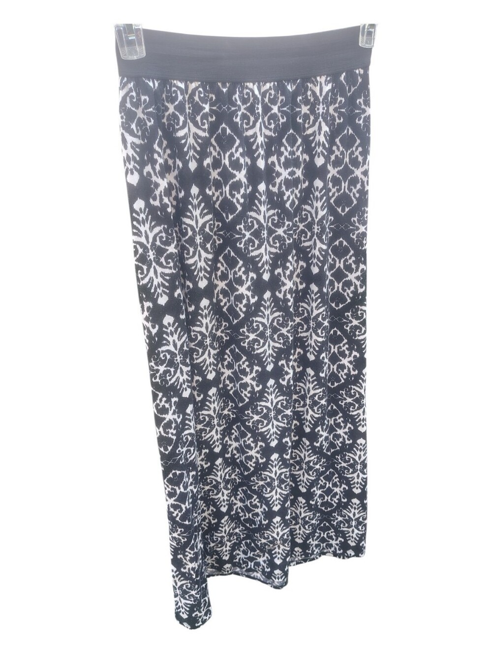 Joe B Black and White Patterned Maxi Skirt - Med
